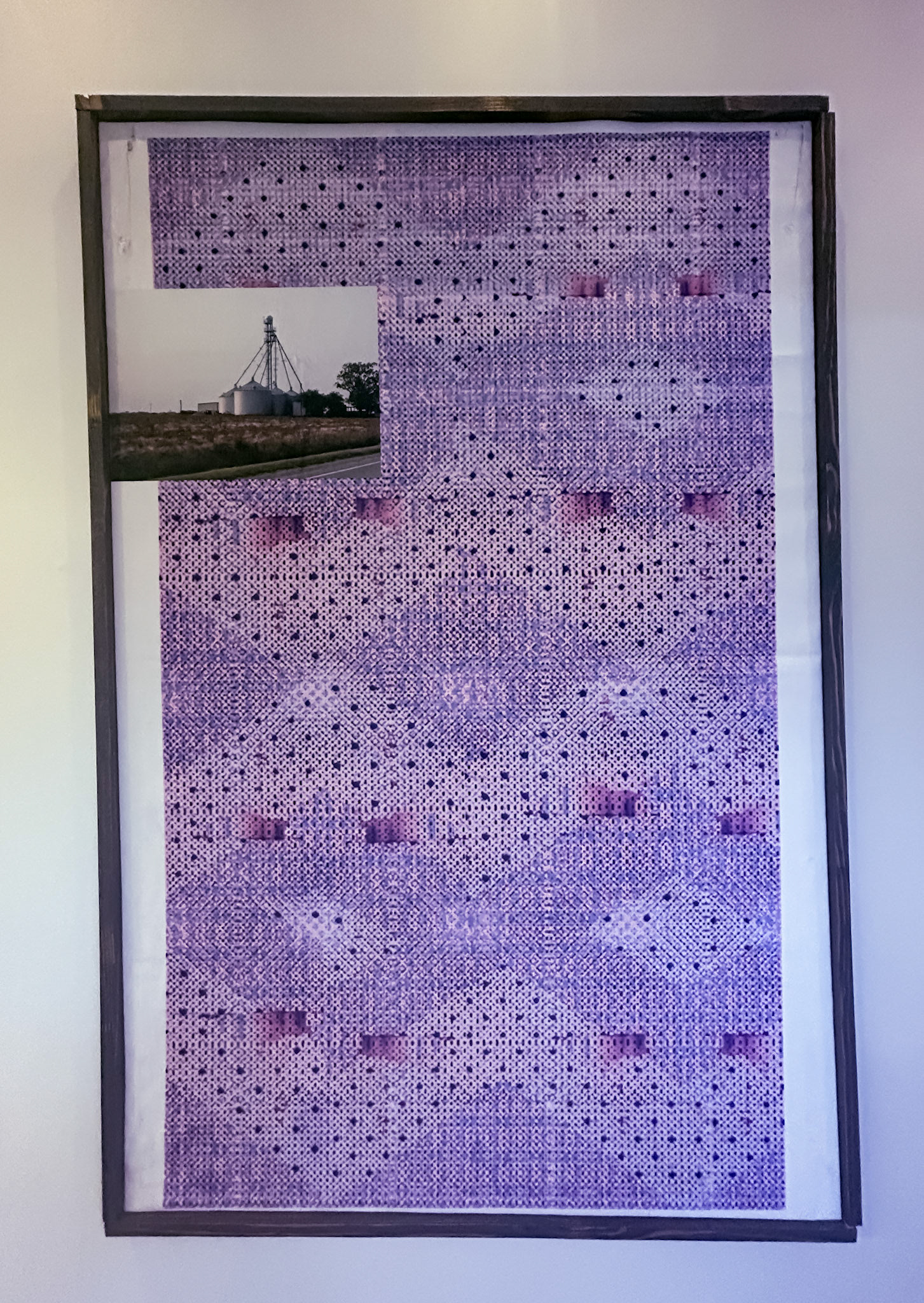 Sunsets and Silos, 2026, Digital Collage as Printed Textile, 36in x 53in