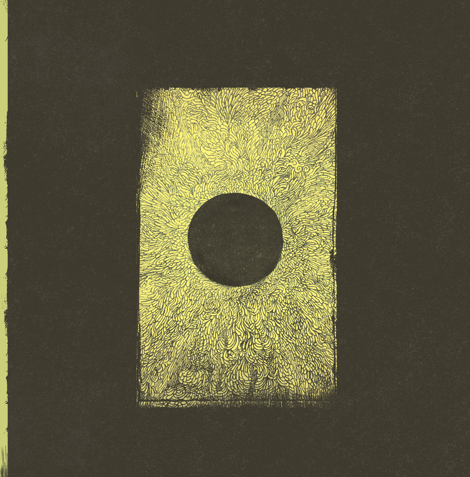 Micron drawing colored, edited, and laid out into a record cover format