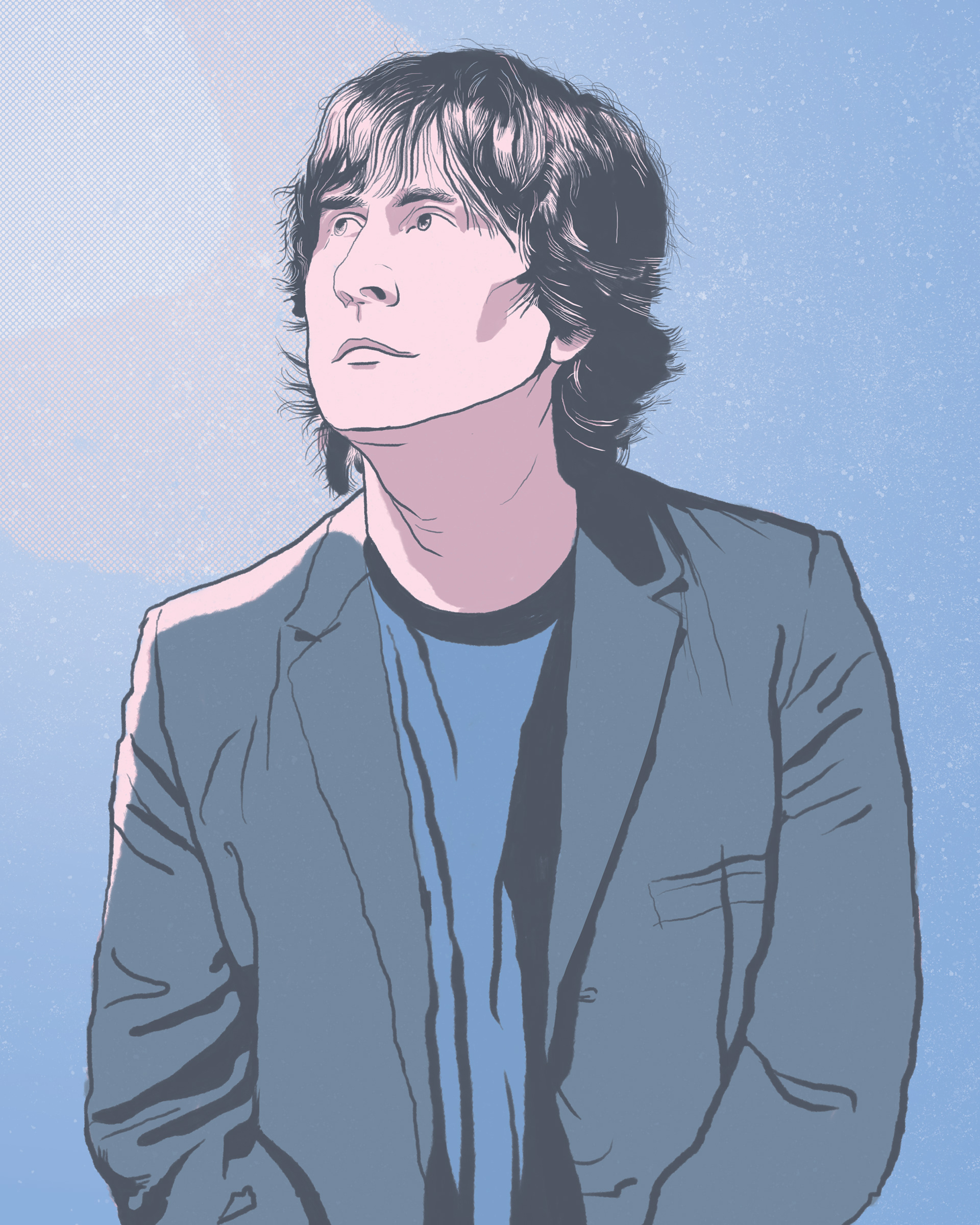A digital portrait of John Darnielle, Author and musician known for The Mountain Goats