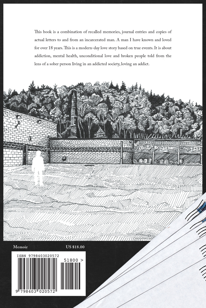 Back cover illustration for the book "Inmate Correspondence" by K.L. Clemont, Published in 2022