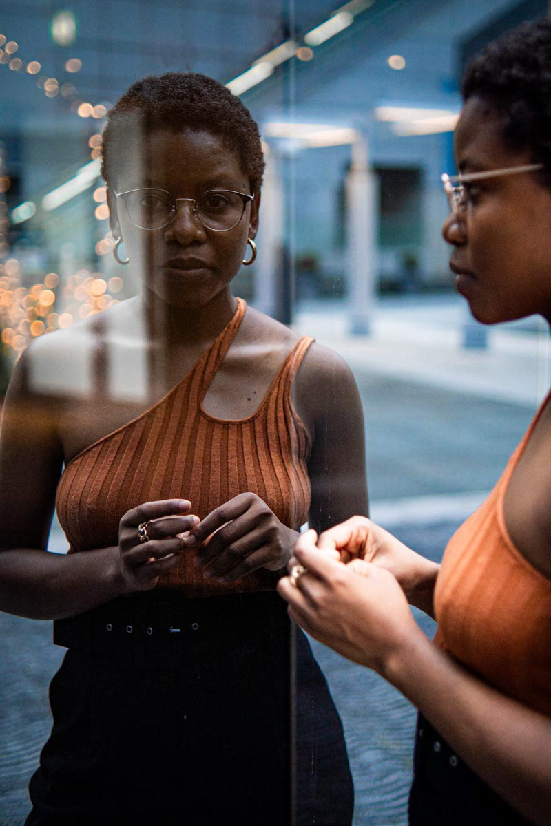 Self-Fulfilling Prophecy: When I look in the mirror, I become what I see. That’s why I try to see myself from every angle—because that’s who I really am. | Camera settings: 1/800s; f1.4; ISO 640