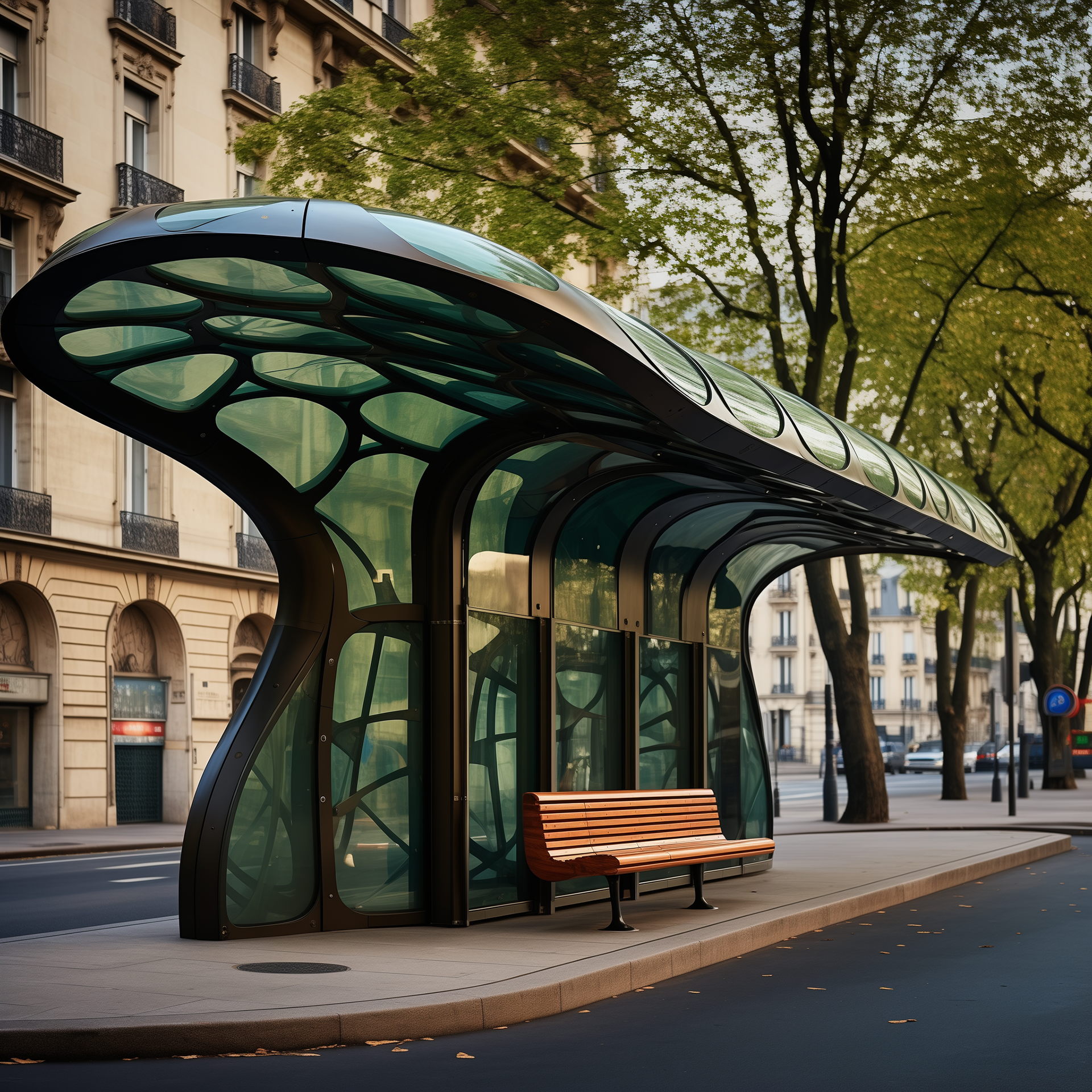 Futuristic-Bus-Stop-Art-Nouveau-Inspired
