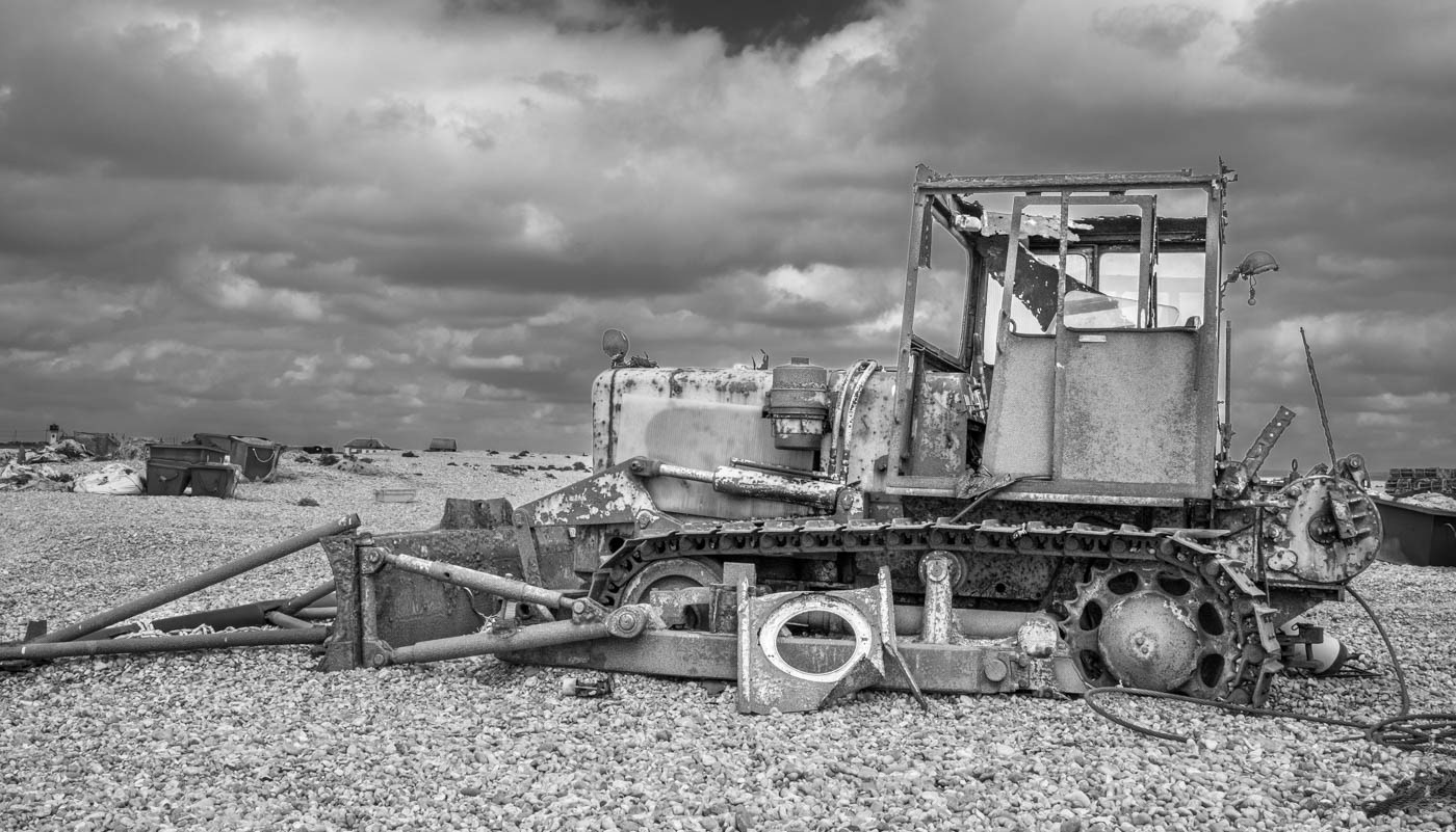 Dungeness beach machine graveyard