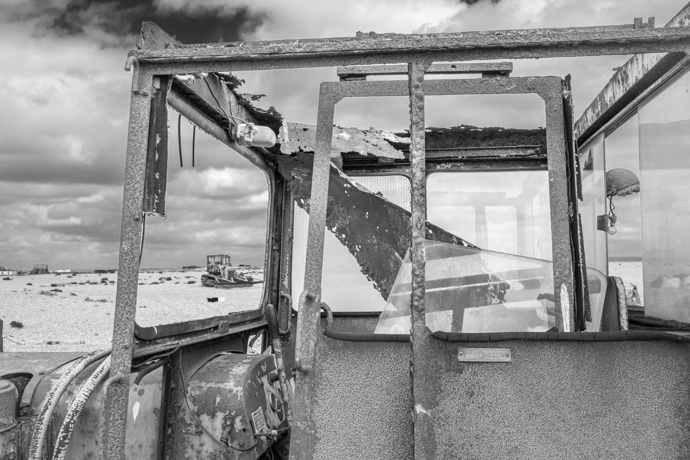 Dungeness beach machine graveyard