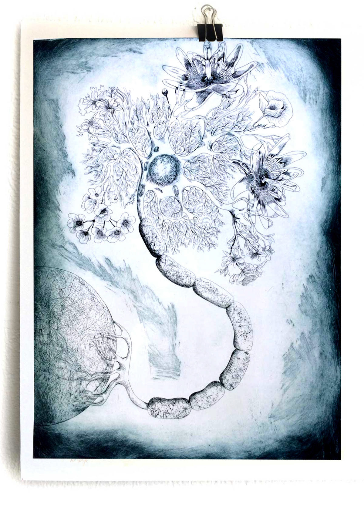 Neuronne d'Orunmila. Eau-forte sur cuivre