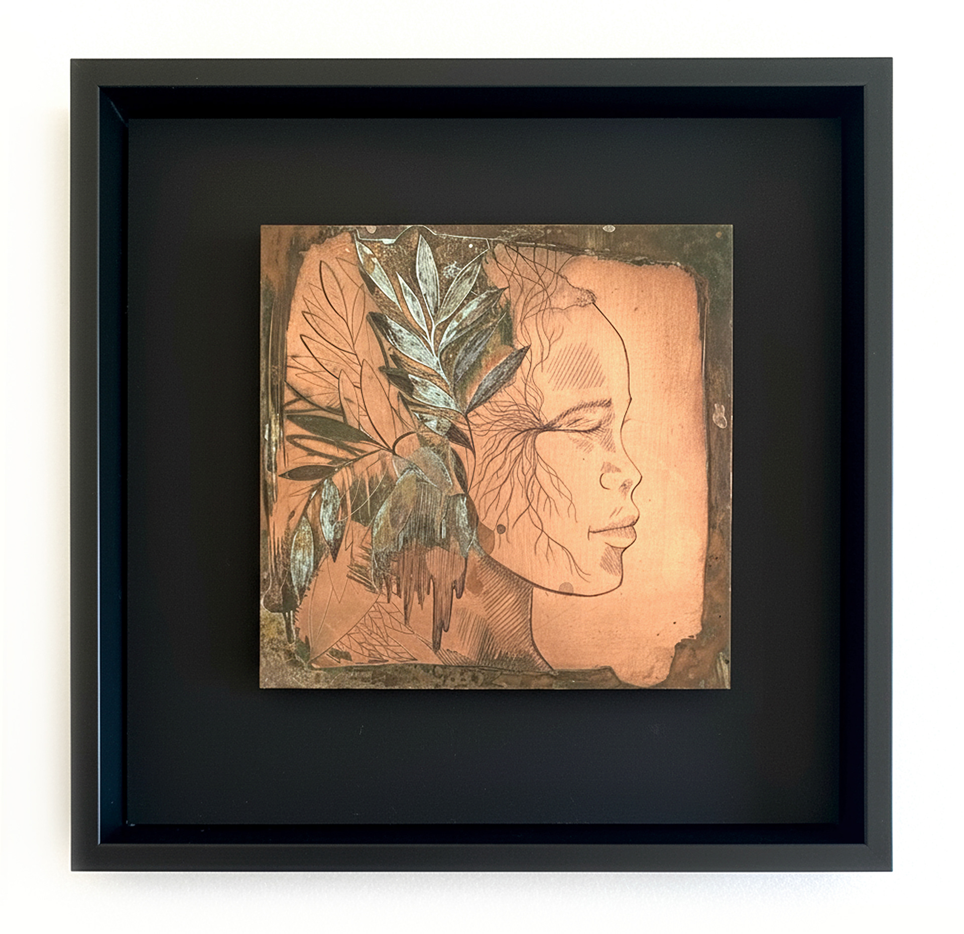Esperar, cuivre gravé et oxydé, 20cm x 20cm.