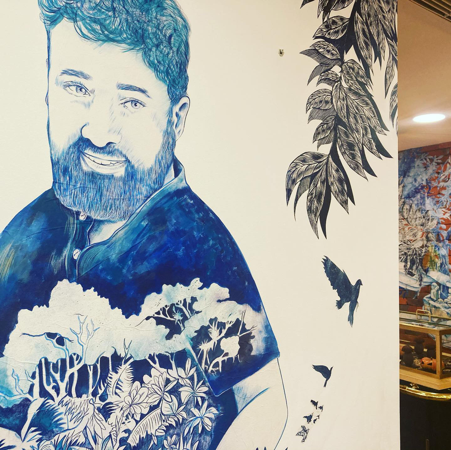 Fresque d'estampes Julien Dechenaud Chocolatier, Vincennes