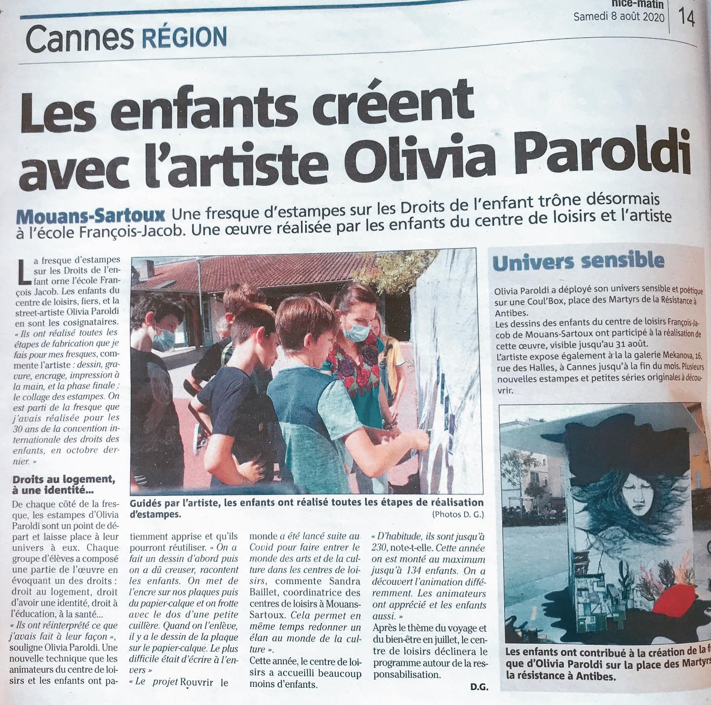 Nice-Matin, Août 2020