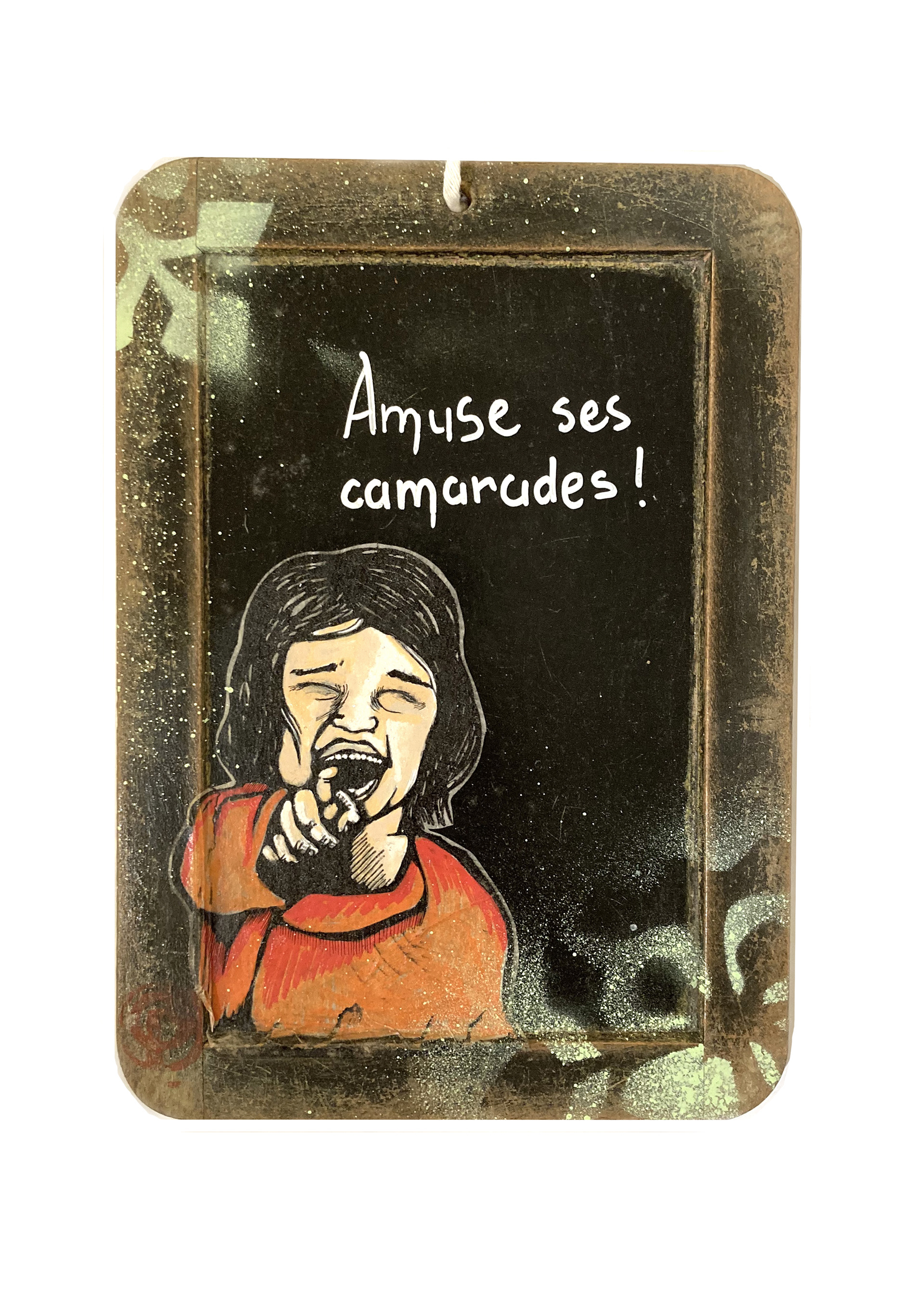 Amuse ses camarades, estampes sur ardoise
