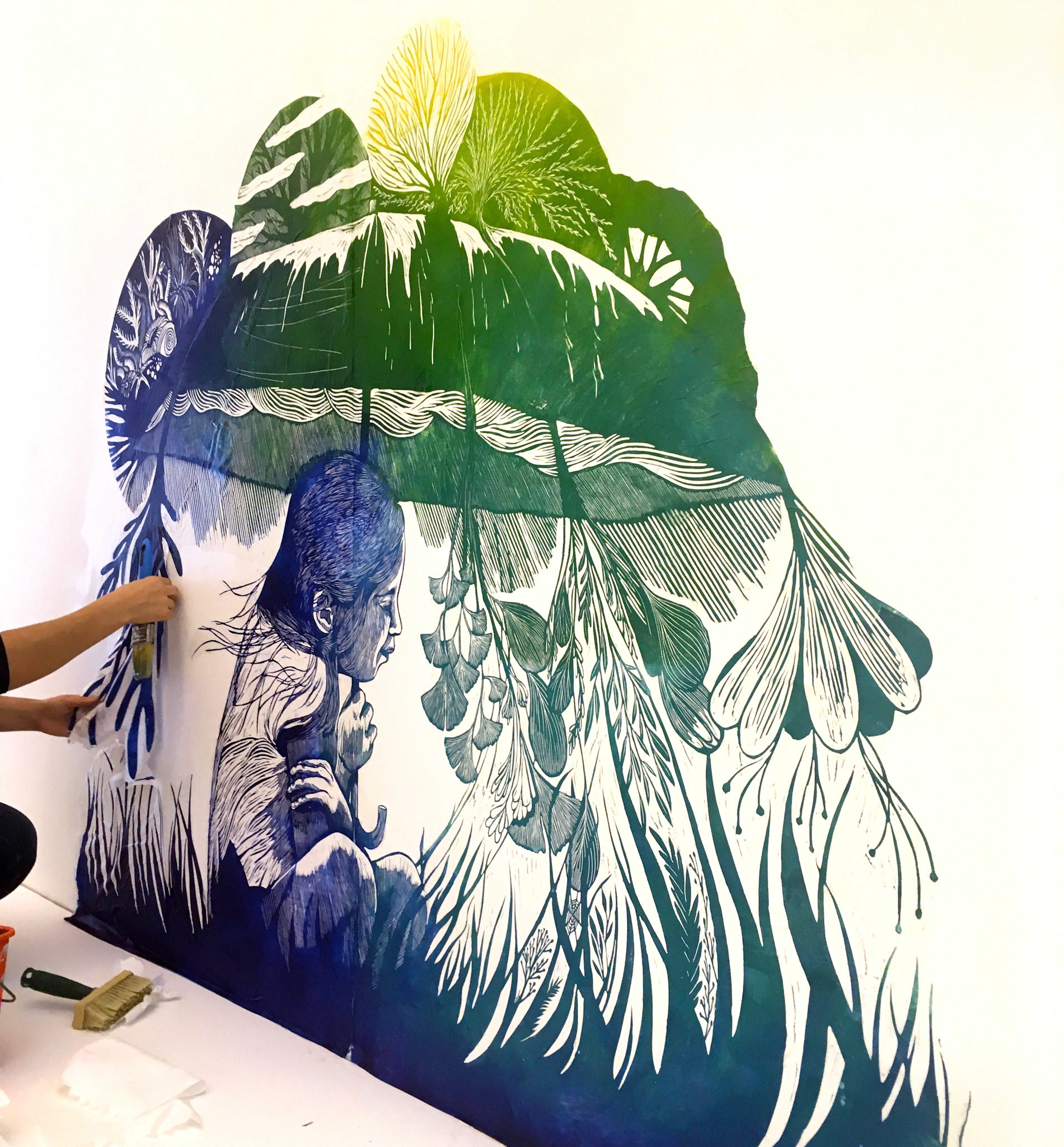 Fresque Le parapluie d'un Monde, 2020