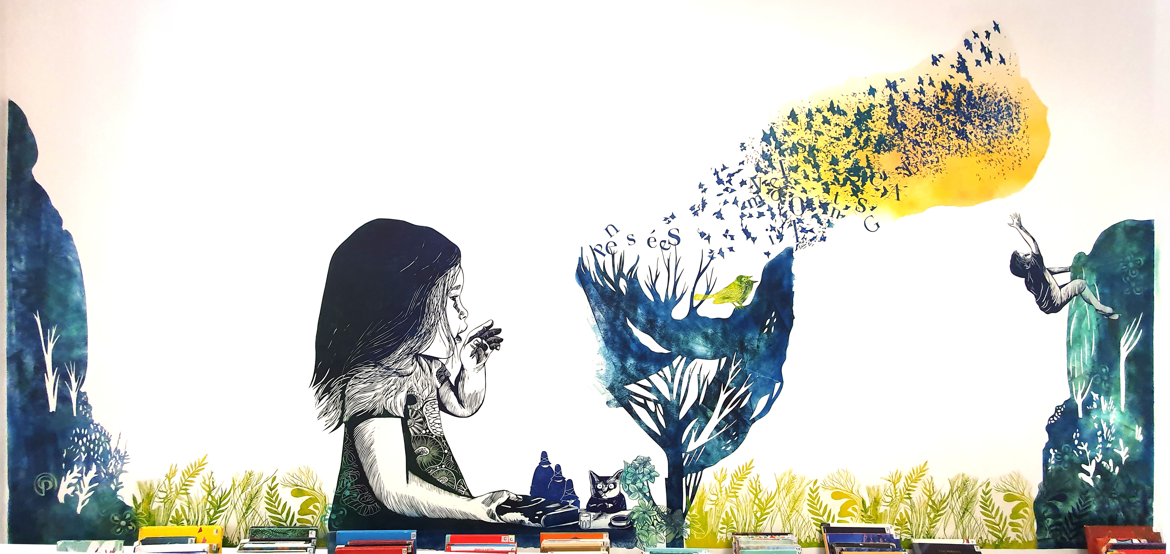 Fresque Du vent dans les pensées, Vallauris 2019