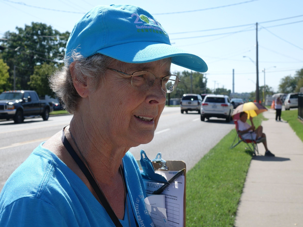 Carol Fick stands outside Planned Parenthood with other 40 Days for Life activists in Columbia, Mo., on Monday, Sept. 30, 2019. The organization puts the event together every year; the goal is to be a constant, peaceful presence at clinics in the hopes that they will end abortion according to their website.