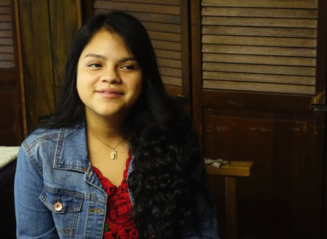 Diana Moreno-Tenorio, 16, came to California, Missouri to escape the gang violence of her hometown Guanajuato, Mexico. “You find bodies in the streets every day and that’s really really bad.” She now lives with her aunt in California, Missouri, while the rest of her family is separated by the U.S.-Mexico border. Moreno-Tenorio attends Annunciation Catholic Church and hangs around after the Spanish-language service on March 10, 2019 because she says the church is like her second family. She says praying with church members gives her solace for her family in Mexico.