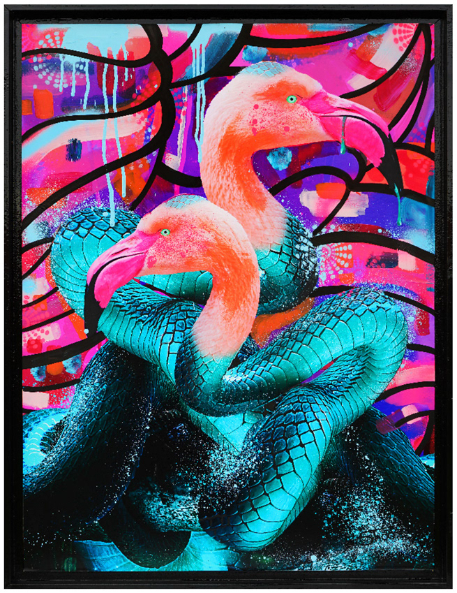 FLAMINGOS - 85x65cm - 900€