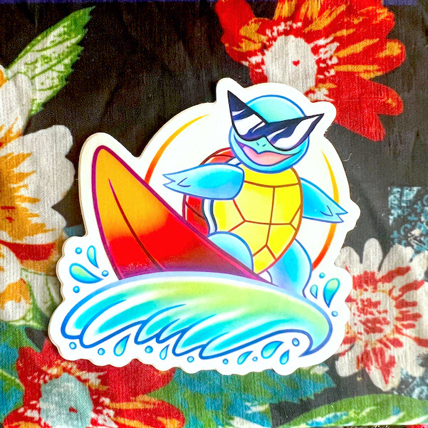 Surfin' squirtle squad sticker