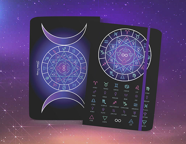 Hardcover A5 notebook- Horoscope/Planetary/Elemental Chart