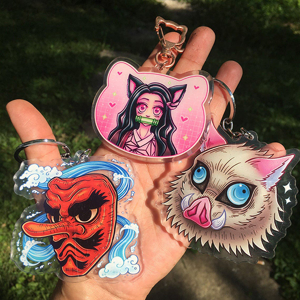 Demon Slayer charms- gloss and holo stickers also available.