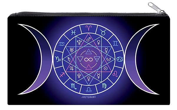 Waterproof fabric zipper pouches- Horoscope/Planetary Elements chart
