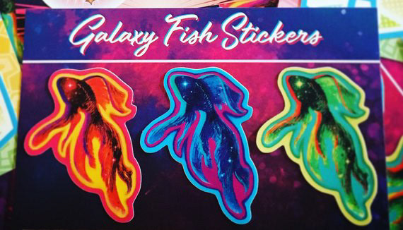 Original Galaxy Fish vinyl stickers