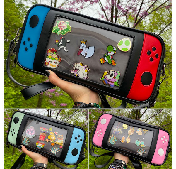 Gaming ita bags (pins are not for sale, only bag will be!)