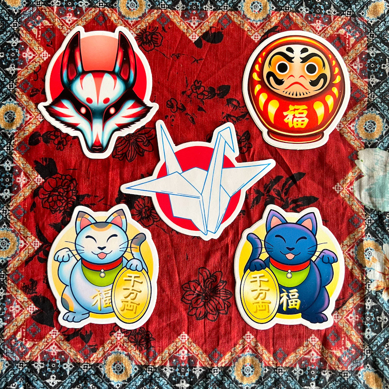 Japanese folklore stickers
