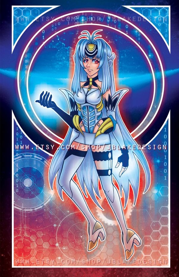 KOS-MOS- Xenosaga print (Art Nouveau style)