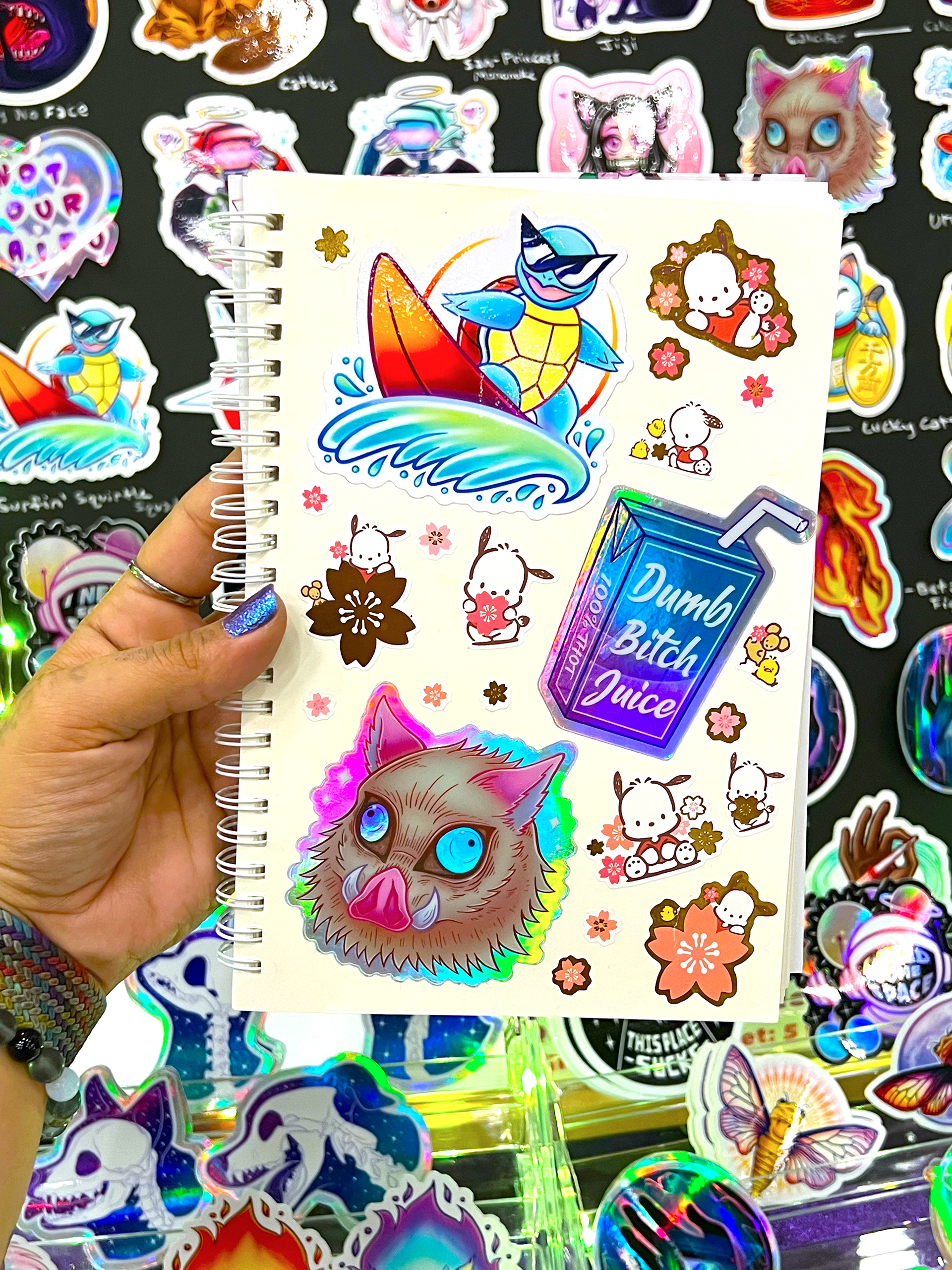 This shows how attendees can decorate their sticker album!
