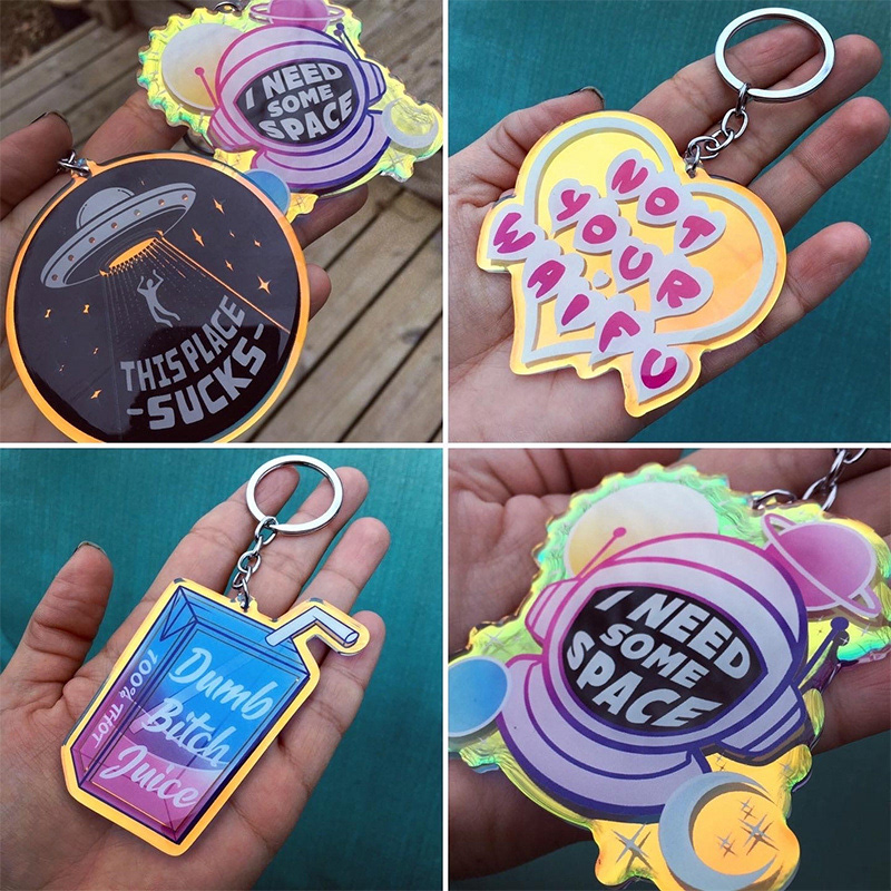 Iridescent Rainbow Acrylic Charms