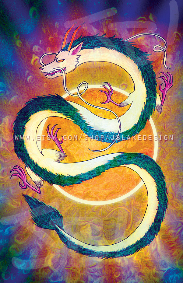 Haku- Spirited Away limited edition holographic print