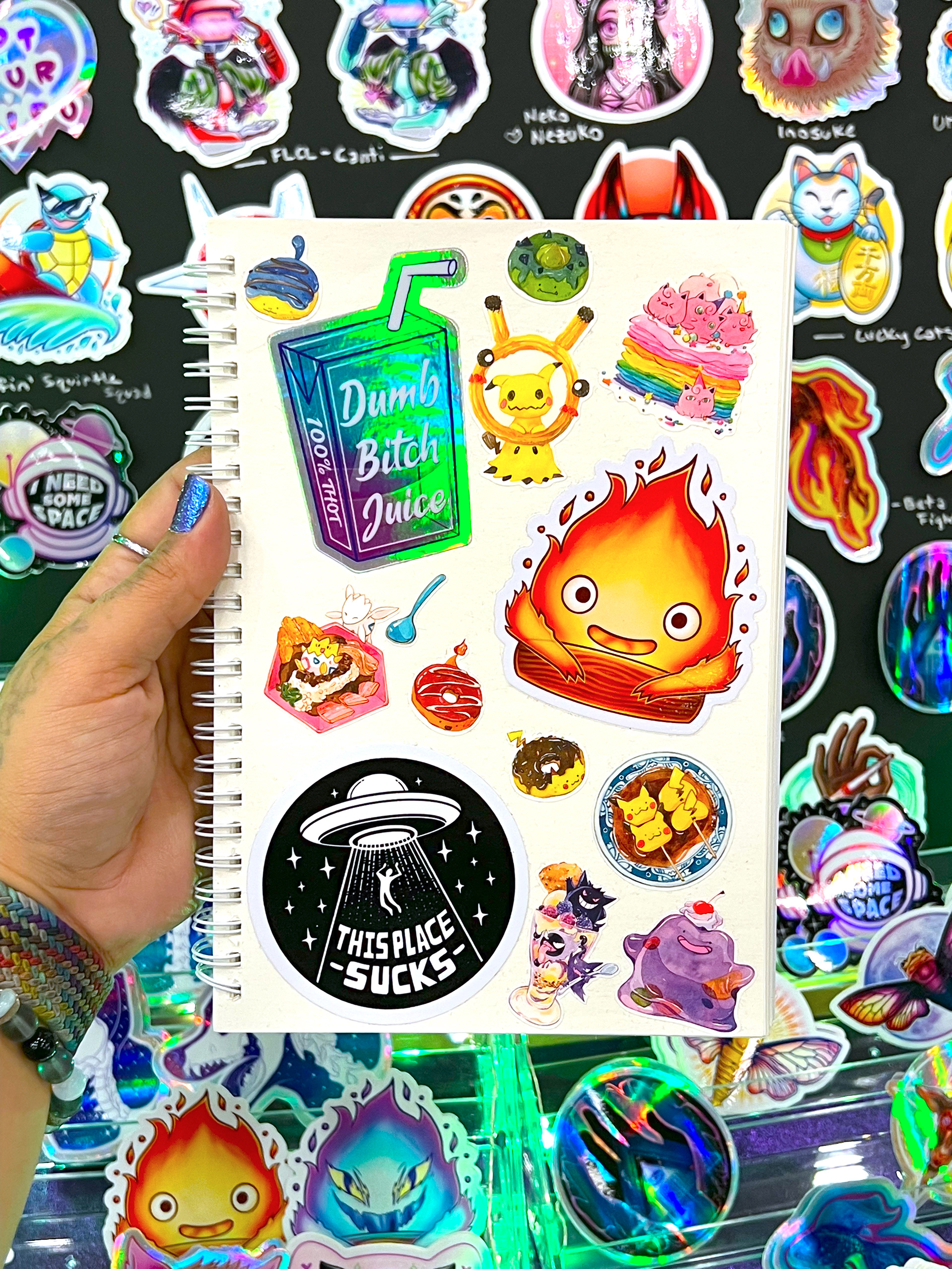 This shows how attendees can decorate their sticker album!