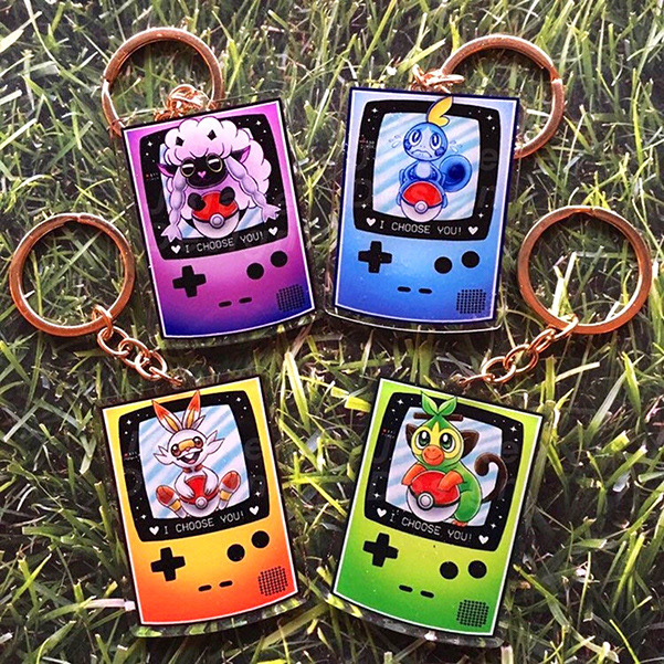 Pokemon Sword & Shield Gamboy Starter Charms