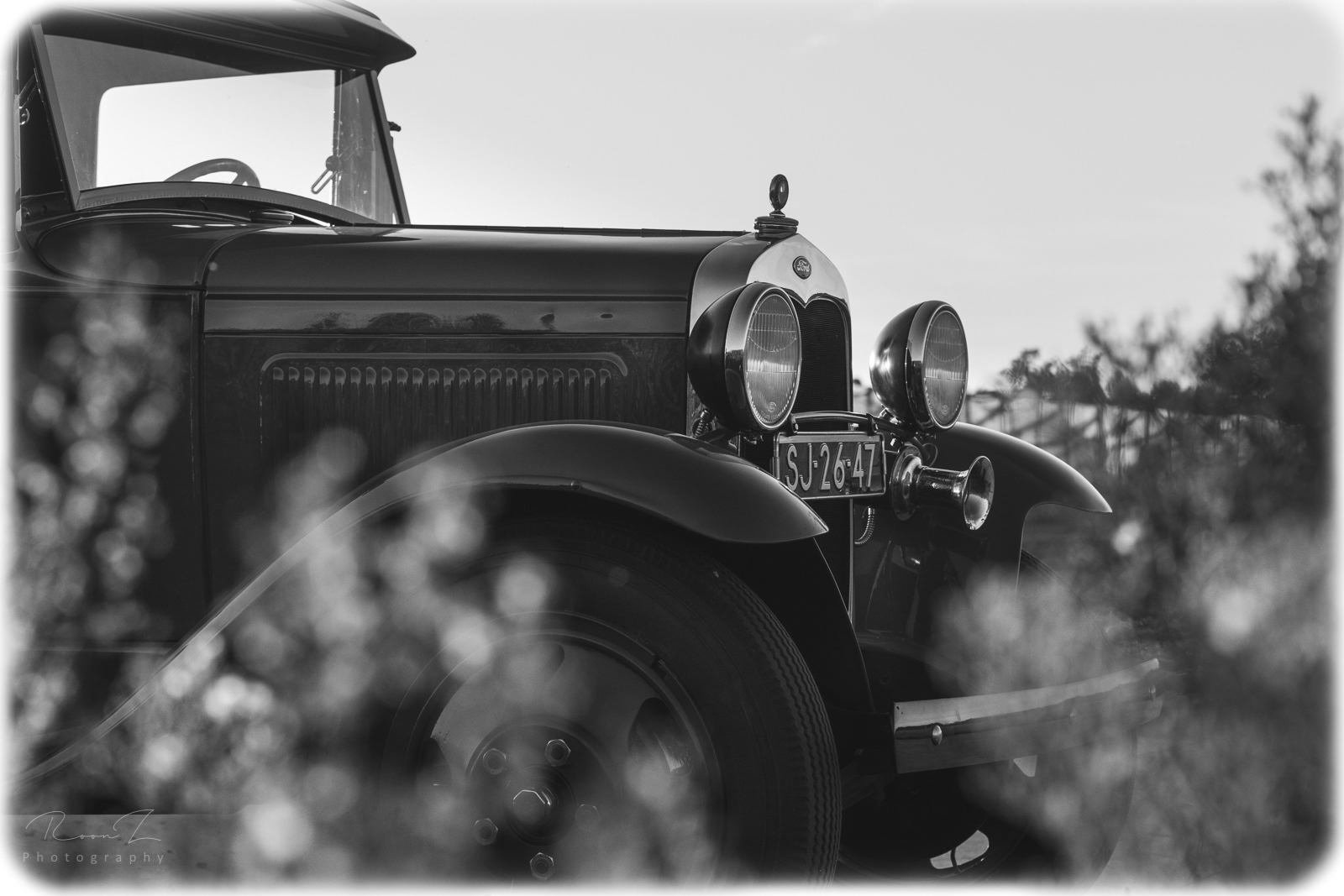 T-Ford pickup truck zwart wit