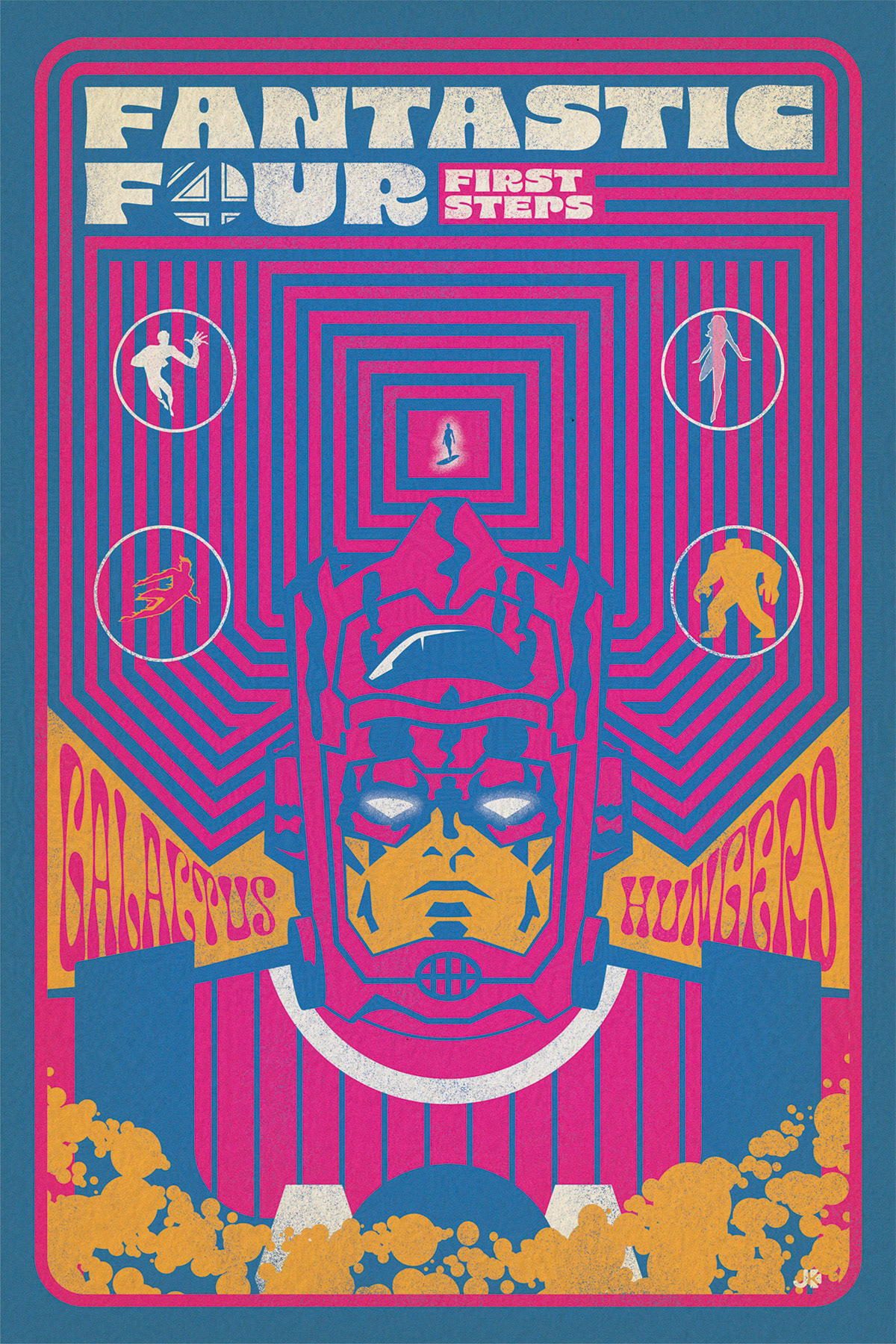 Fan art concept poster done in psychedelic style, visually inspired by the work of Joe Gomez