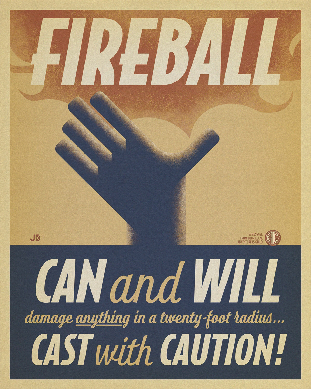 Part of an ongoing D&D themed series, inspired by WPA posters. Created as a gift