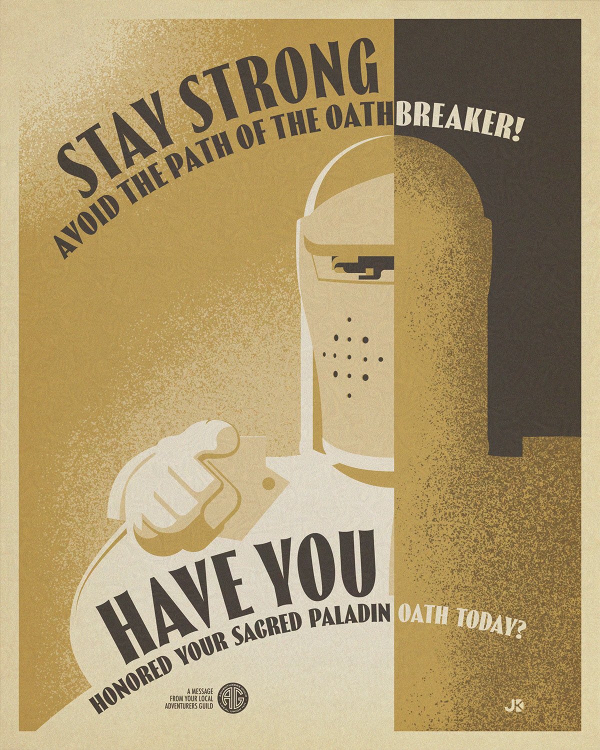 Part of an ongoing D&D themed series, inspired by WPA posters. Created as a gift