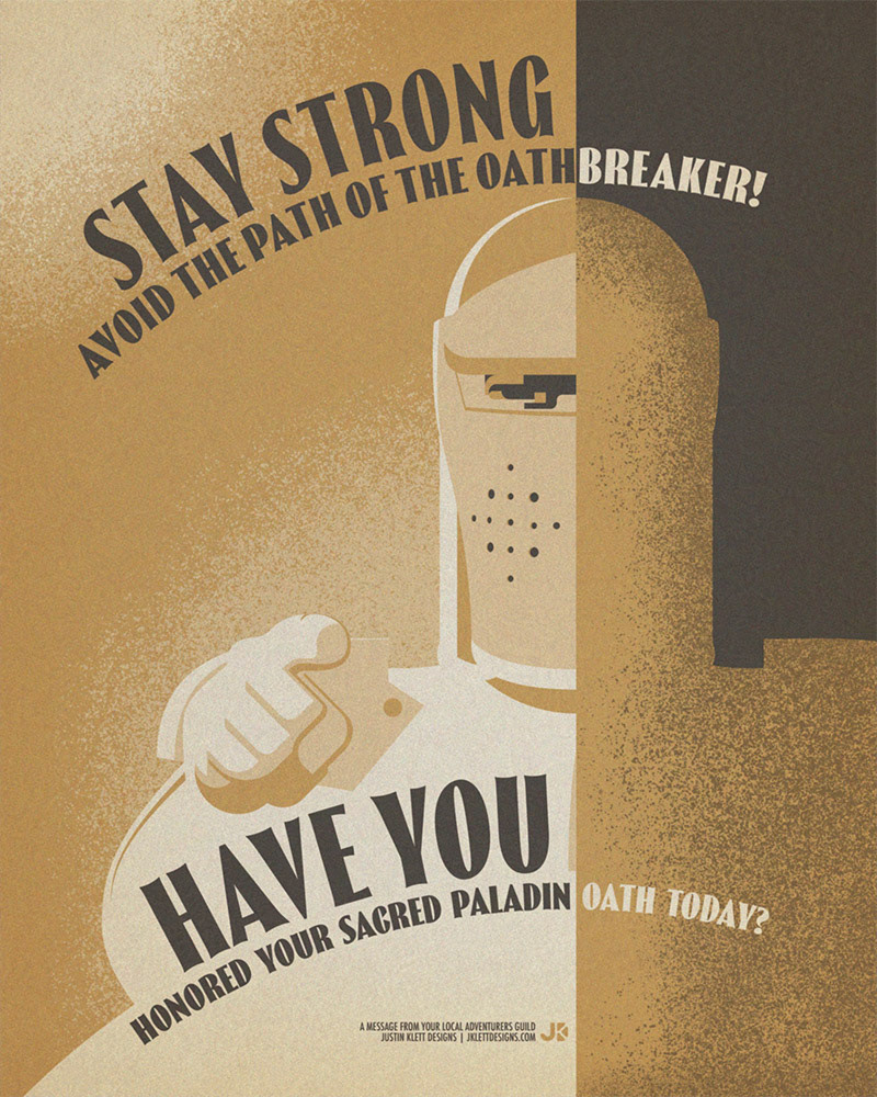 Part of an ongoing D&D themed series, inspired by WPA posters. Created as a gift