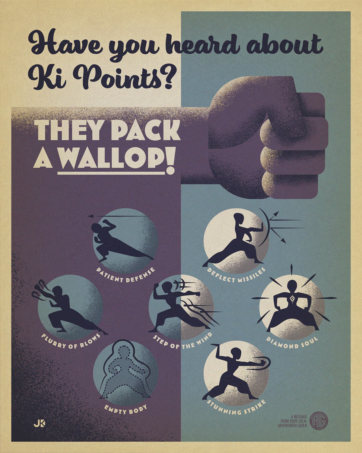 Part of an ongoing D&D themed series, inspired by WPA posters. Created as a gift