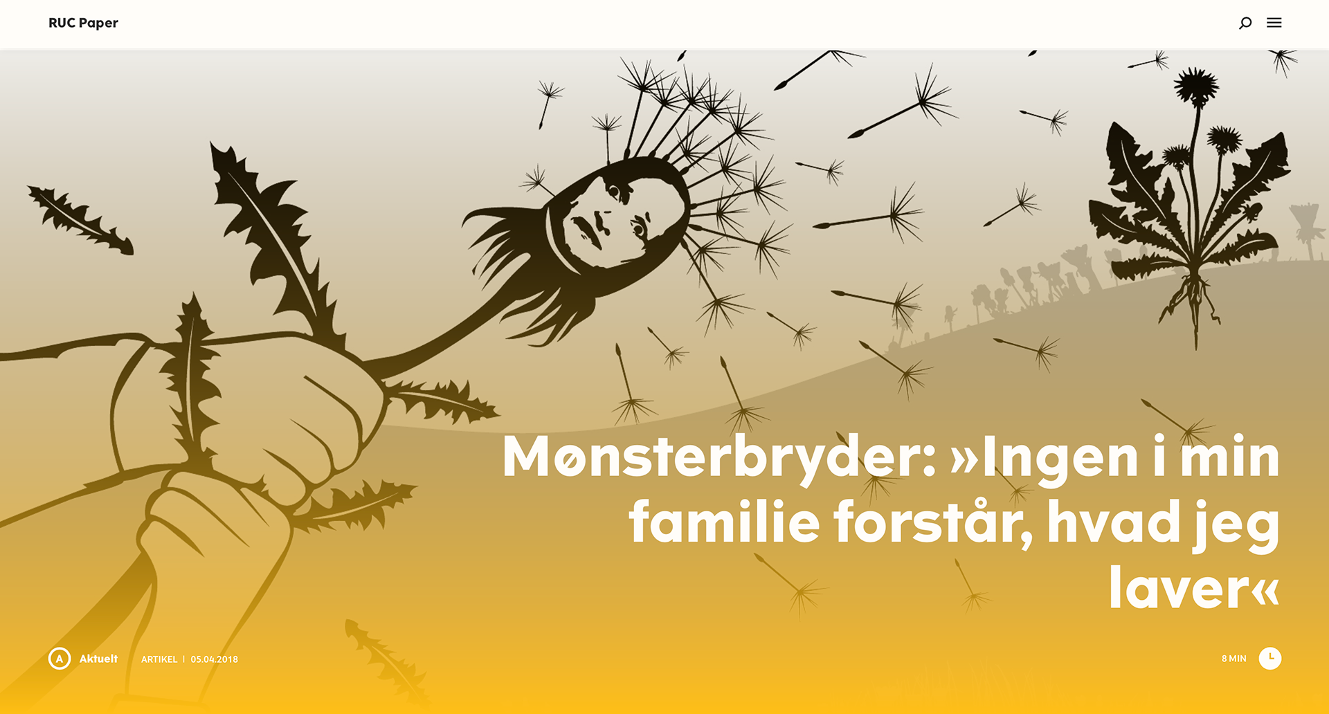 Grafiker og illustrator Maja Blarke for RUC Paper
