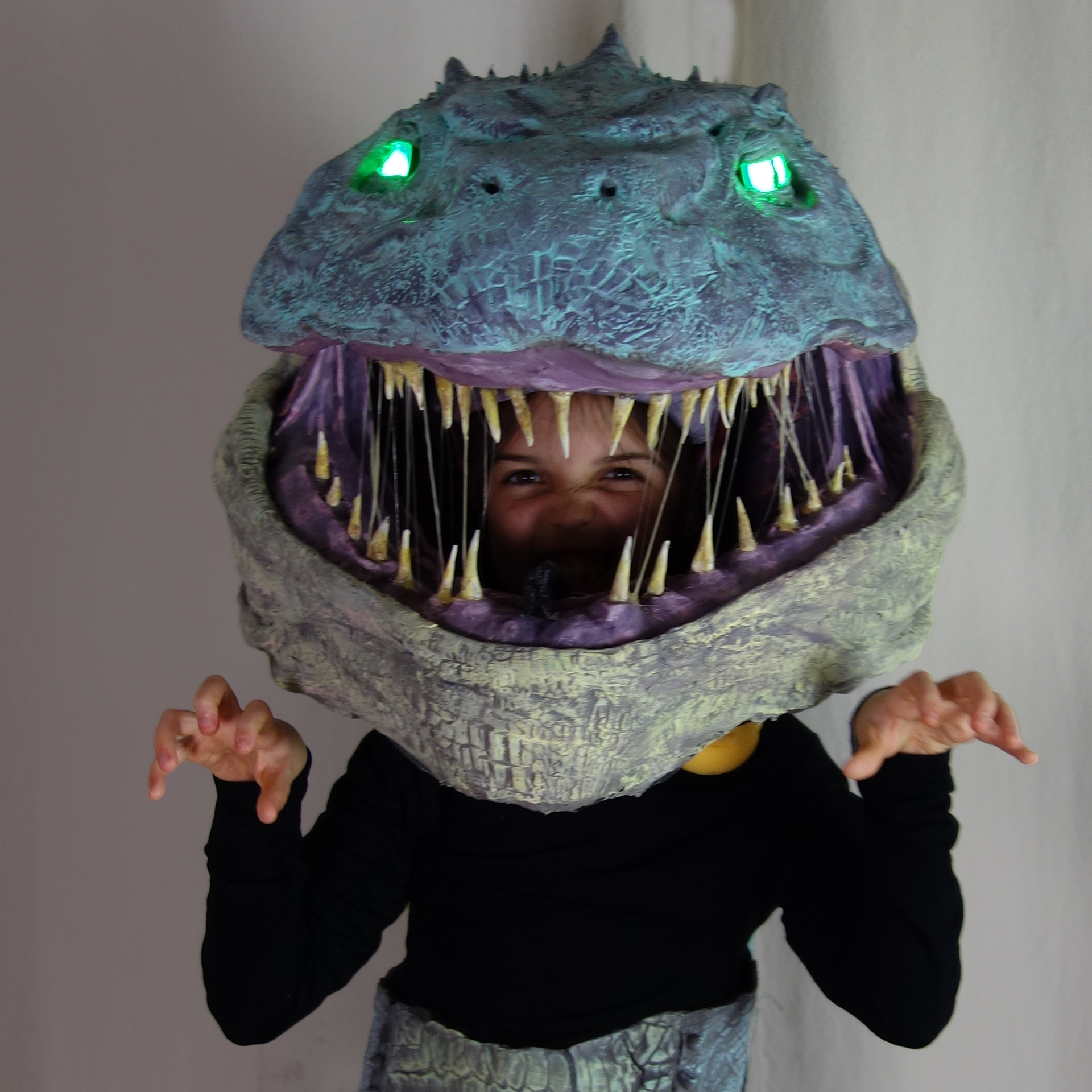 basilisk mask with built in trick or treat pouch