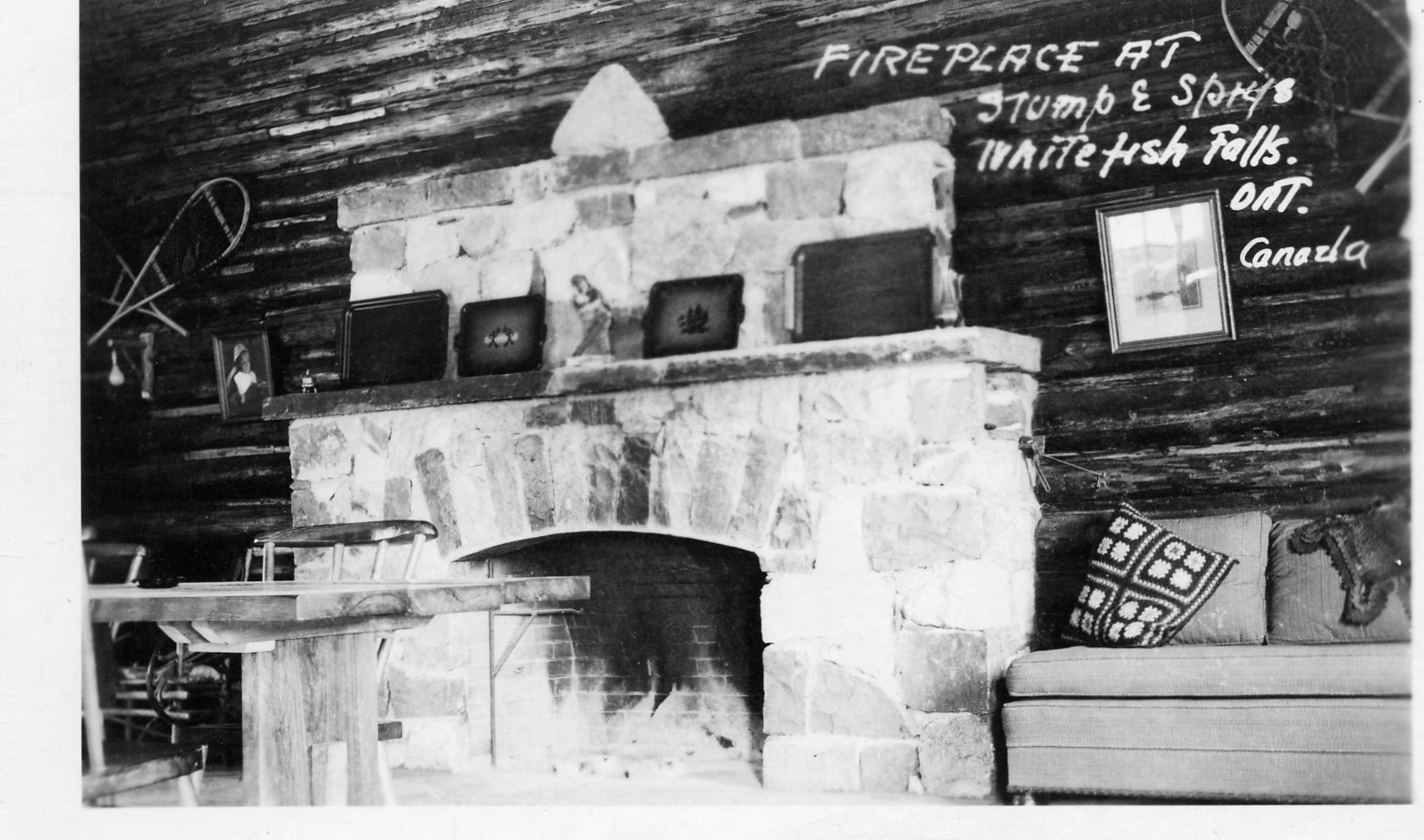 Fireplace at Stump & Spry's Lodge - Photo by Hugh Cummings