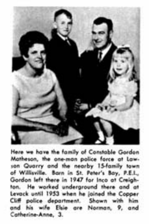 Willisville's Matheson family, Inco Triangle June 1967