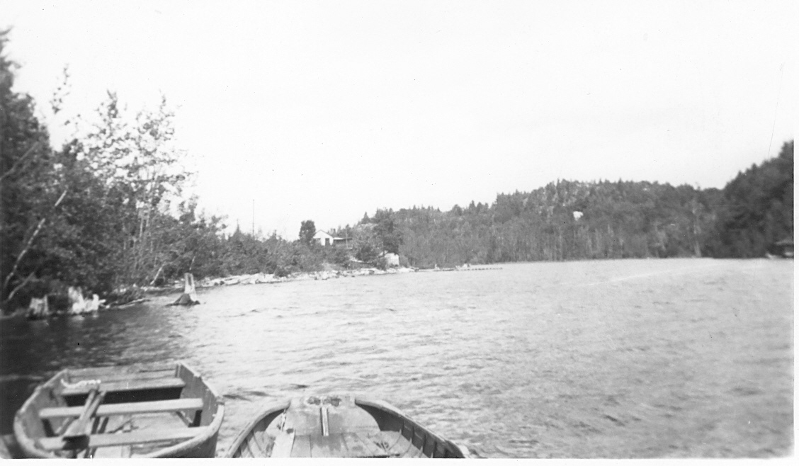 Looking left from Willisville Docks at the Willisville store circa 1940
