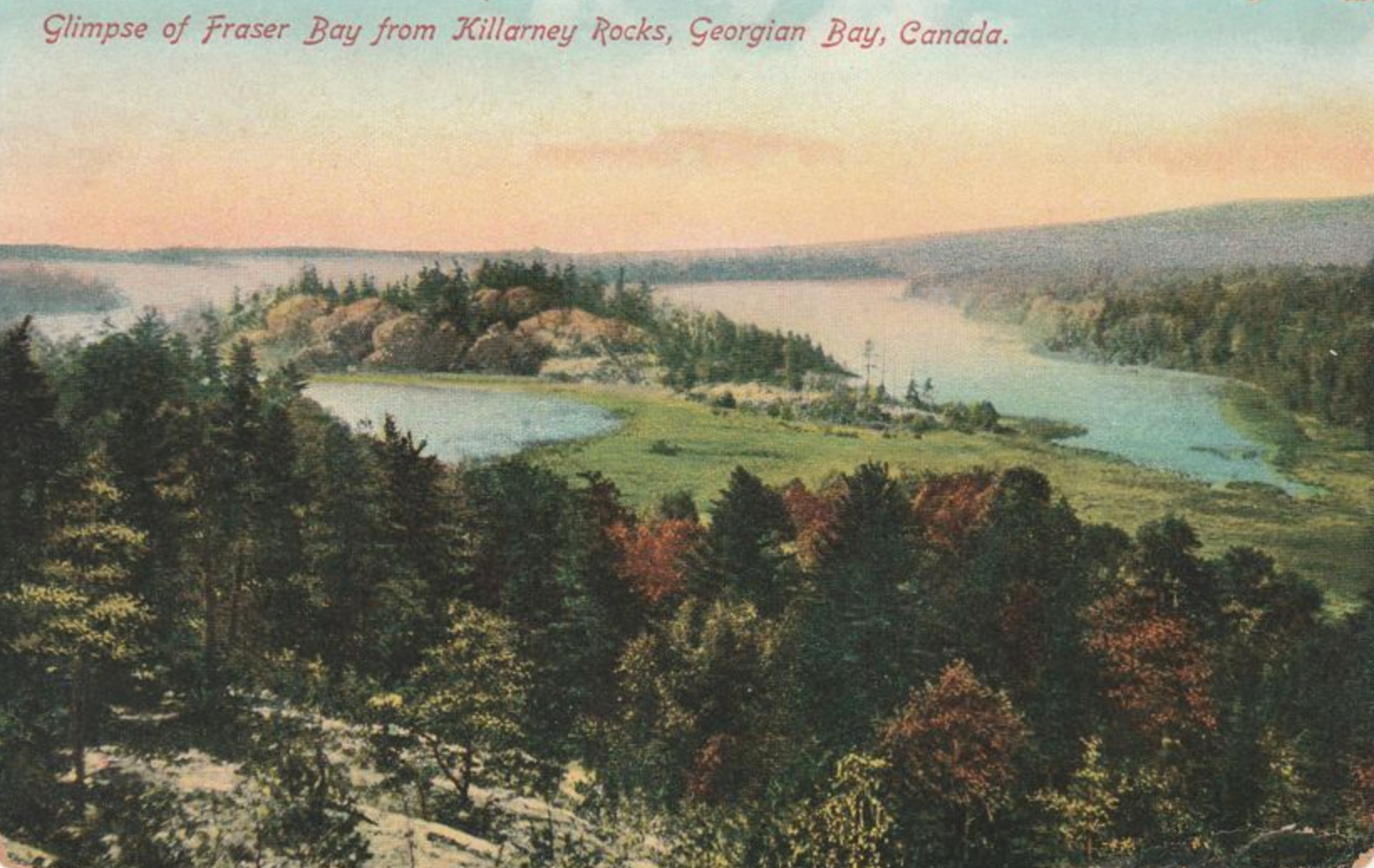 Glimpse of Fraser Bay from Killarney Rocks - Mailed 1907