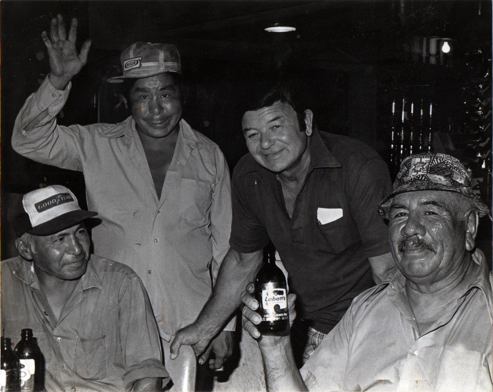 Cecil Esquimaux, JJ Bilocki, Norman Esquimaux and Rufus McGregor at the Red Dog August 1981