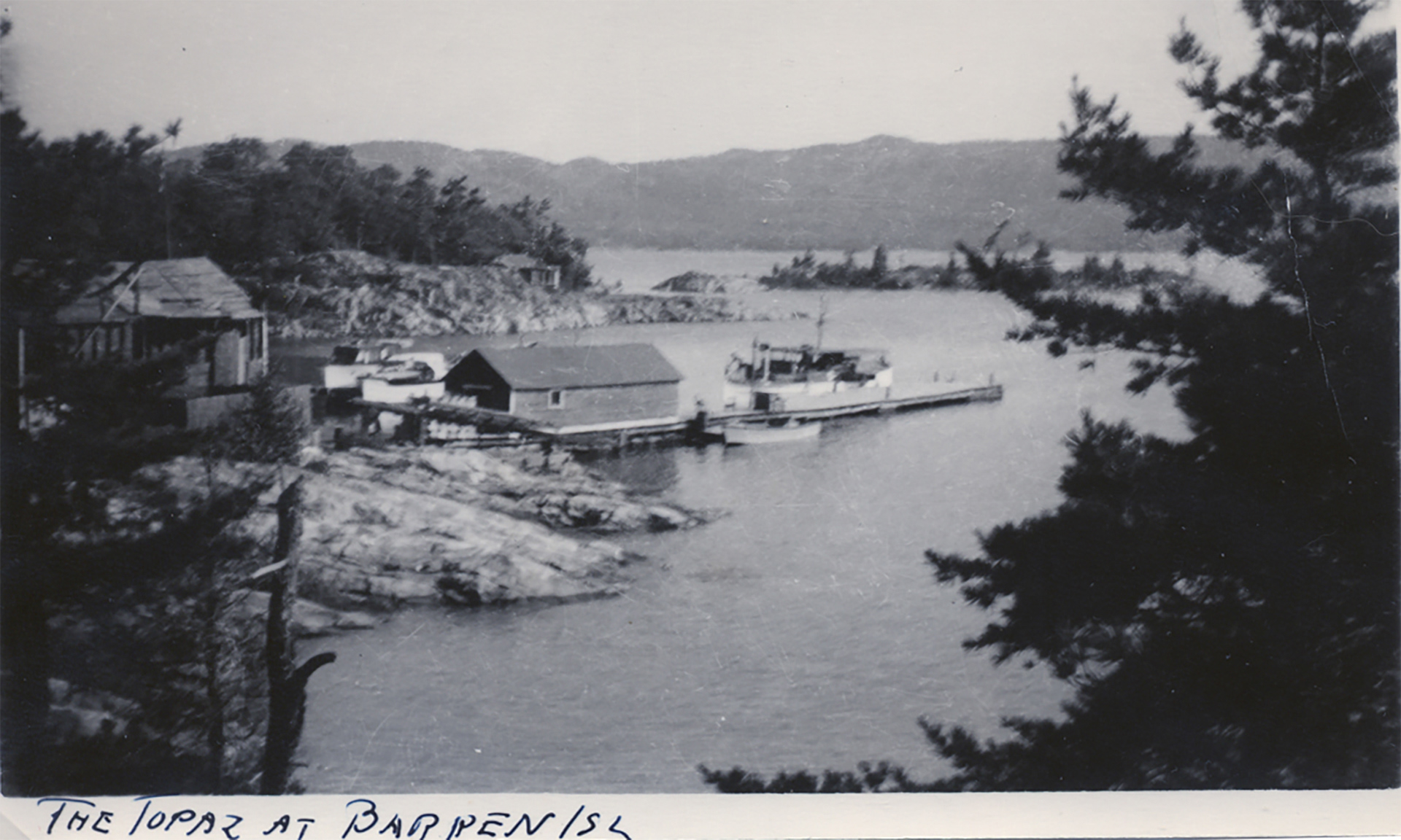 The yacht Topaz at Barren Island during prohibition in the USA...Barren Island was fondly called 'Barrel Island'