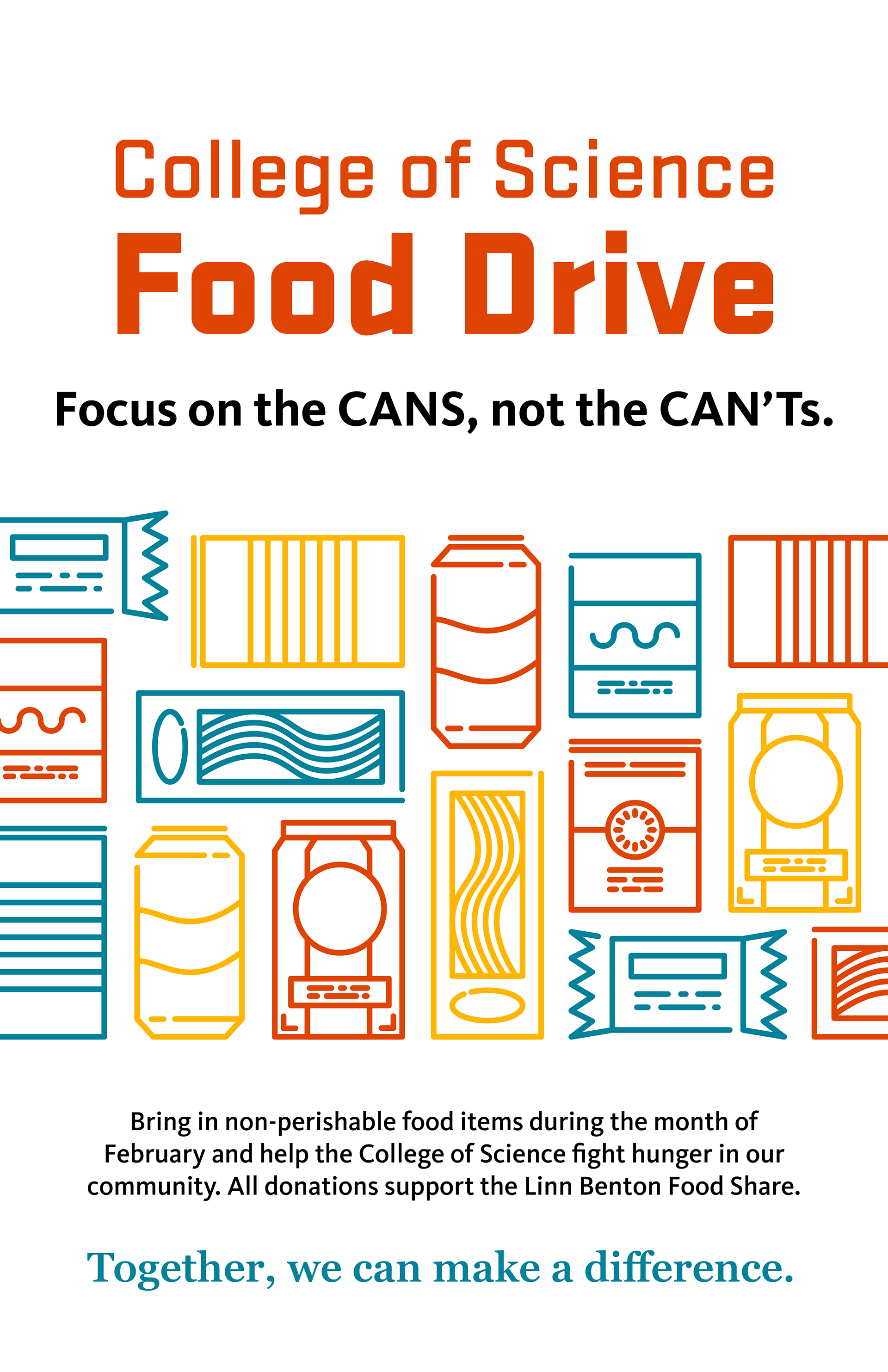 Food Drive Poster for the Oregon State College of Science Marketing Team