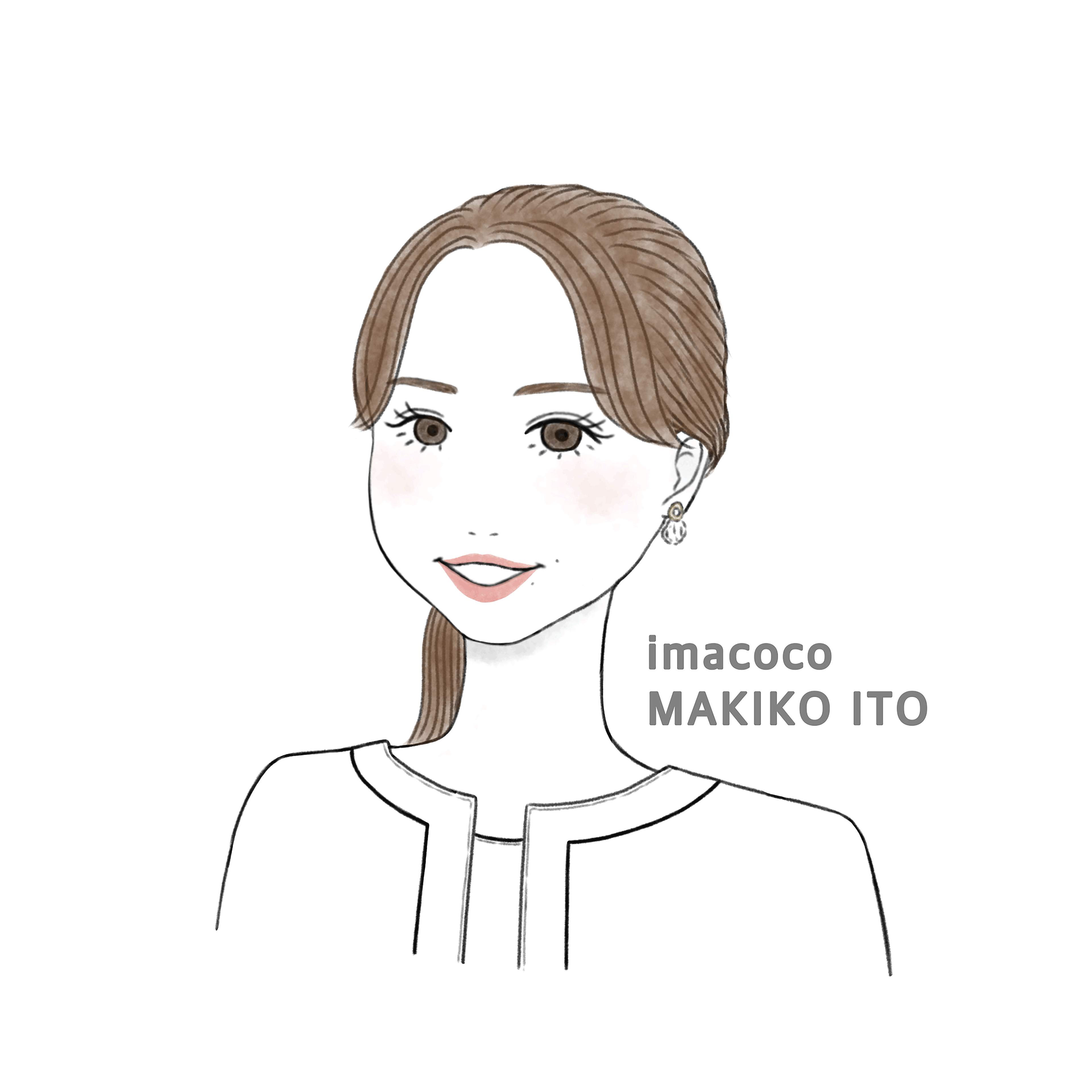 おしゃれな女性の似顔絵