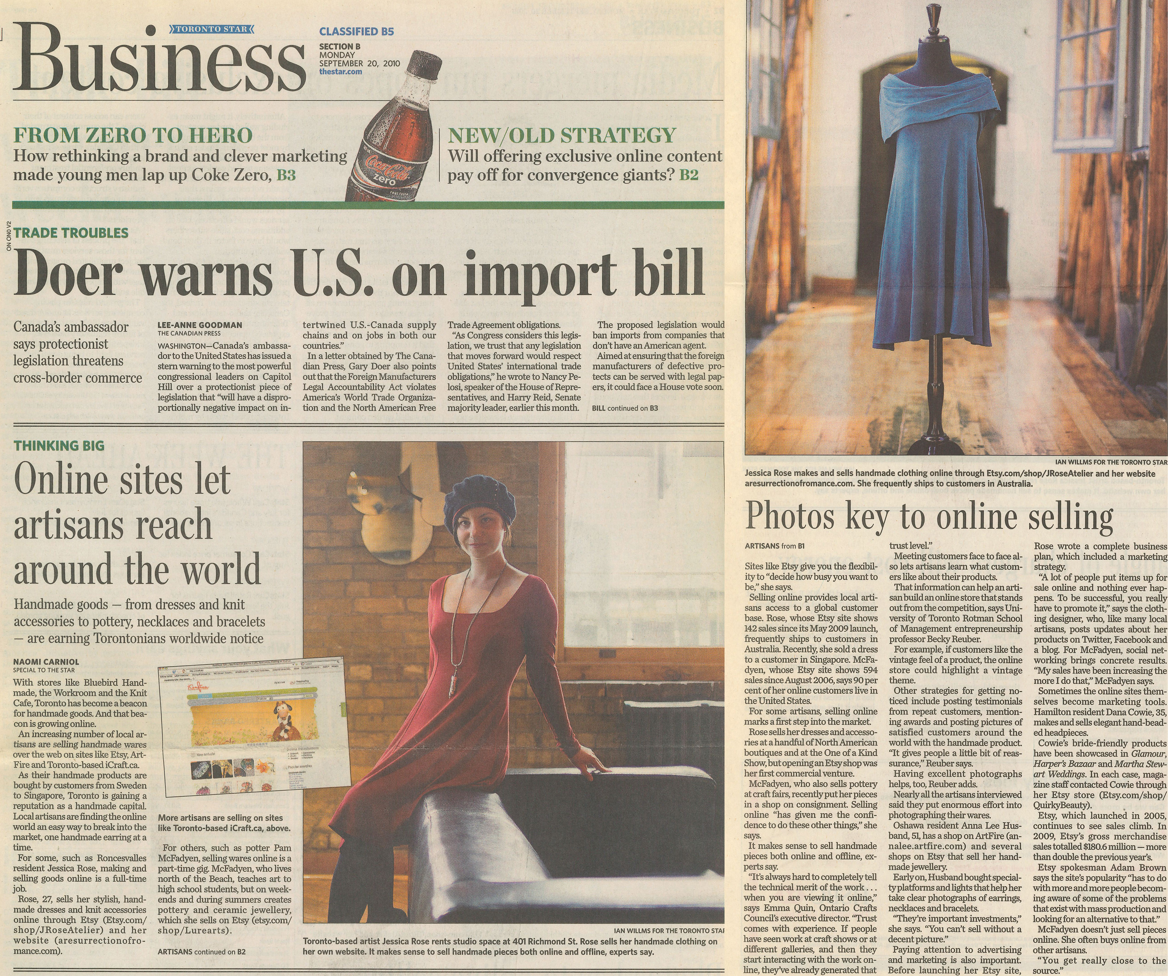 Toronto Star, Monday September 20, 2010
