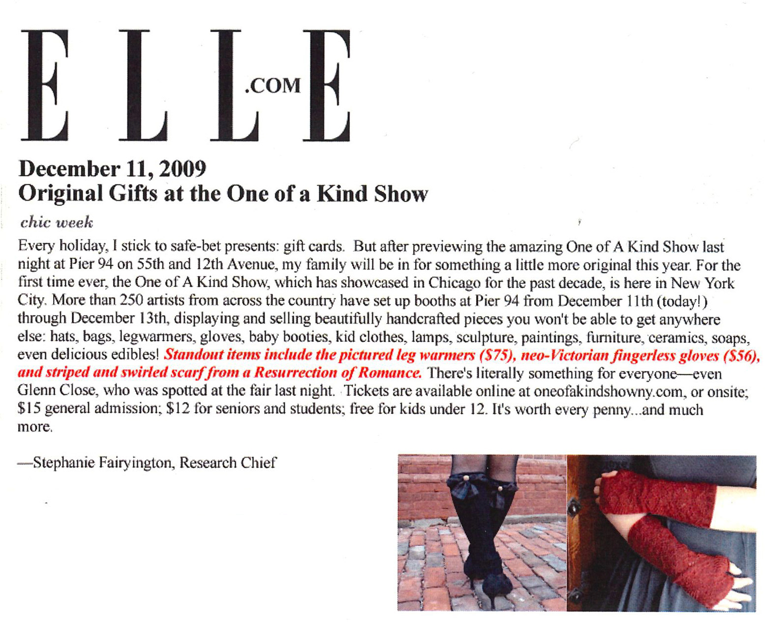 Elle.com, December 11, 2009