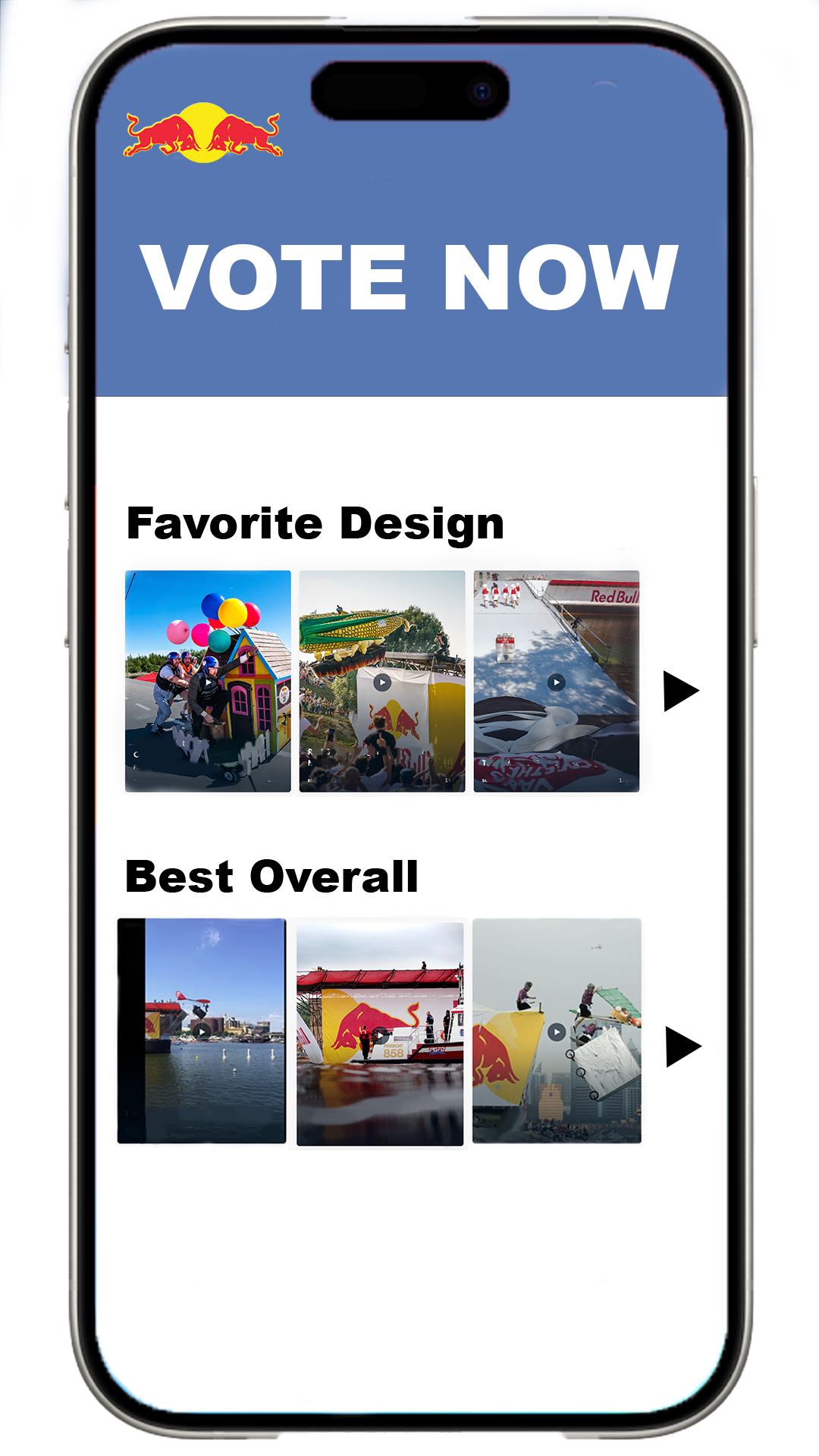 App mockup voting page